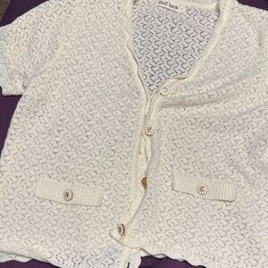 Grace Karin Ivory Knit Cardigan with Button Accents